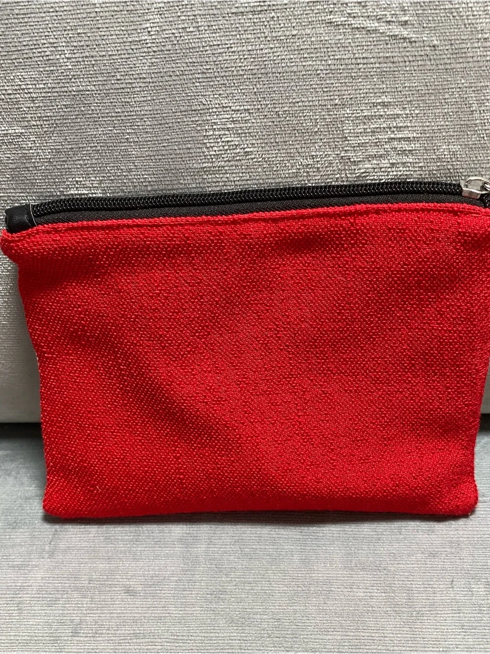 Sephora Striped Pouch with Colorful Embroidered Lip and 4 travel cosmetics